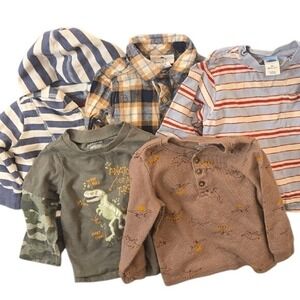 Baby Infant Toddler Boy Clothing Bundle 12/18M Shirts Hoodie Flannel Cotton Tops